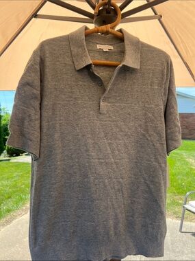 Men's Heather Gray Short-Sleeve Polo sweater